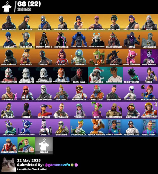 65 Skins Black Knight OG Raiders Revenge